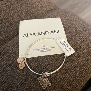 Alex and Ani Silver Bracelet with 2018 Charm